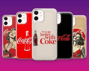 Coca-Cola mobilskal Coca-Cola fläkt Retro fodral för iPhone 17Pro, 16, 15, 14, 13, 12, Samsung S26, S25, S24, S23Fe, A16, A56, Pixel 10, 9Pro