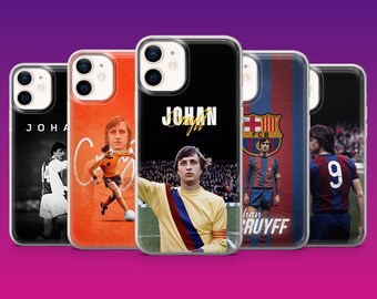 Johan Cruyff Handyhülle Barcelona Fan Fußball Cover für iPhone 17Pro,16,15,14,13,12, Samsung S26, S25, S24, S23Fe, A16, A56, Pixel 10, 9Pro