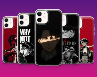 Coque Levi Ackerman pour iPhone 17Pro, 16, 15, 14, 13, 12, Samsung S26, S25, S24, S23Fe, A16, A56, Pixel 10,9Pro