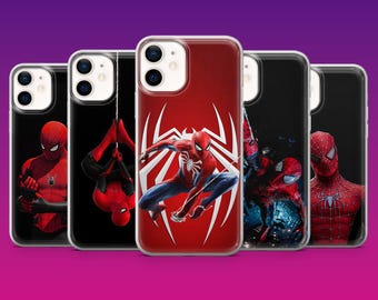 Etui na telefon Spider-Man z motywem superbohatera Marvela do iPhone'a 17Pro, 16, 15, 14, 13, 12, Samsunga S26, S25, S24, S23Fe, A16, A56, Pixela 10, 9Pro