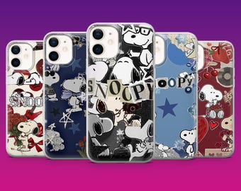 Snoopy Phone Case Cartoon Dog fan Cover for iPhone 17Pro, 16, 15, 14, 13, 12, Samsung S26, S25, S24, S23Fe, A16, A56, Pixel 10, 9Pro