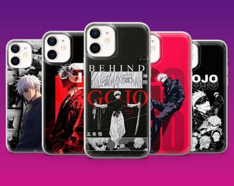 Satoru Gojo Telefonskal Anime Fan Kawaii Fodral för iPhone 17Pro, 16, 15, 14, 13, 12, Samsung S26, S25, S24, S23Fe, A16, A56, Pixel 10, 9Pro