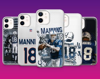 Coque pour téléphone Peyton Manning, fan des Colts de football pour iPhone 17Pro, 16, 15, 14, 13, 12, Samsung S26, S25, S24, S23Fe, A16, A56, Pixel 10, 9Pro