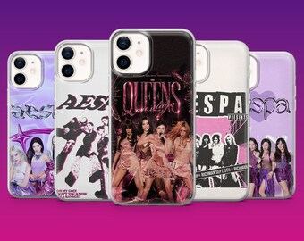 Aespa Telefonskal K-Pop-fan Koreansk pop-skal för iPhone 17Pro, 16, 15, 14, 13, 12, Samsung S26, S25, S24, S23Fe, A16, A56, Pixel 10, 9Pro