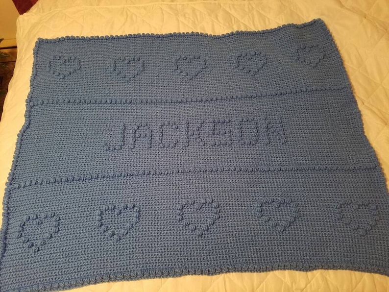 Personalized Crochet Baby Blanket Etsy