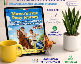 A4 - Il vero viaggio di Marco con il pony - Quaderno di attività (Età 7-12) / Storia in italiano (PDF stampabile)