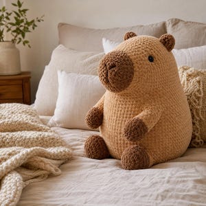 No-Sew Capybara Crochet Pattern | Chunky Velvet Amigurumi PDF (Instant Download)