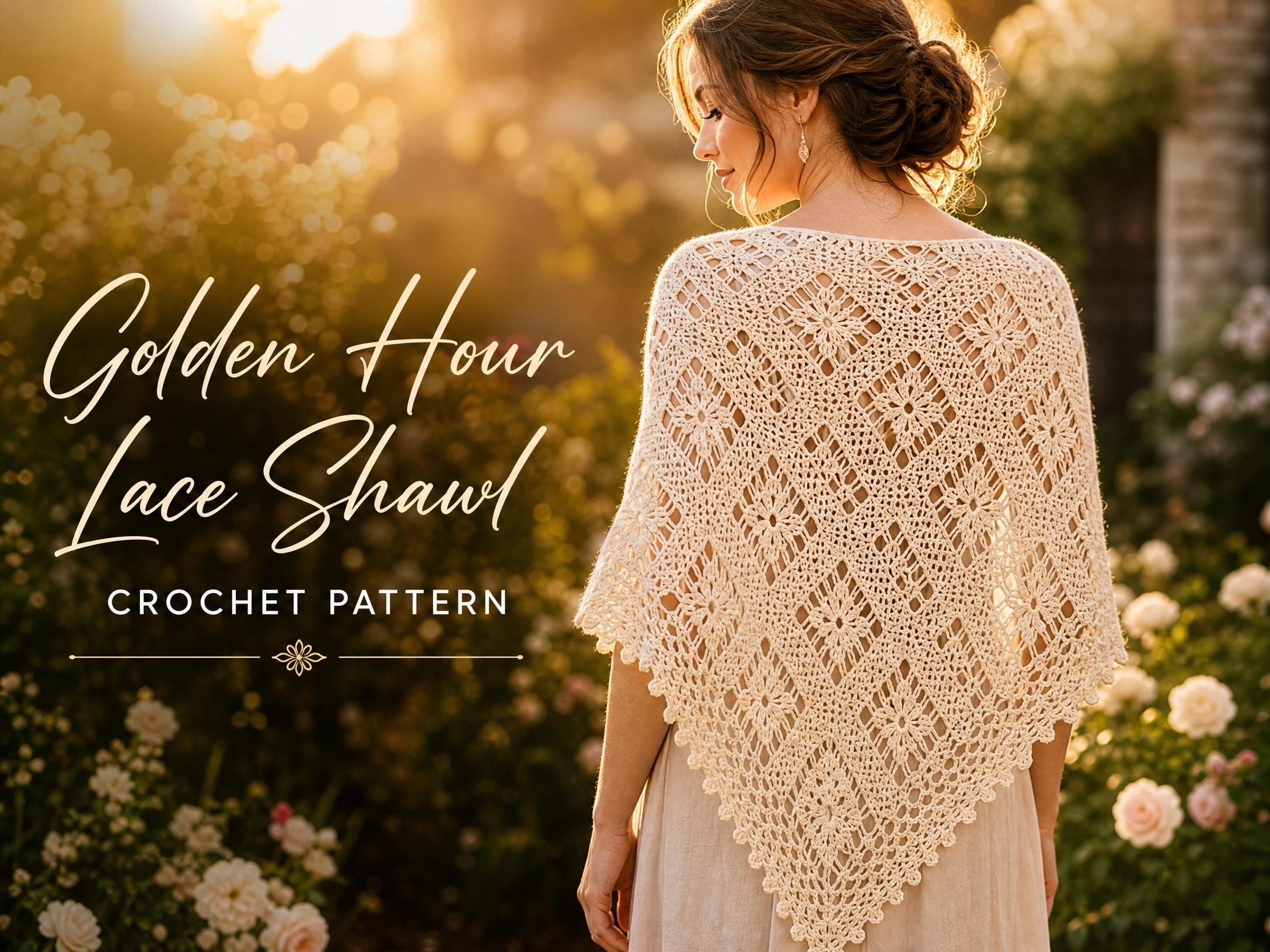 39 Lace Shawl Crochet Patterns for Elegant Wraps, Gifts, and Special-Occasion Layers 35 Golden Hour Lace Shawl Crochet Pattern Heirloom
