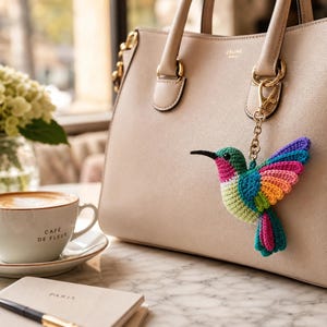 Häkelanleitung für einen Kolibri-Schlüsselanhänger | Amigurumi-Vogel (PDF, Sofort-Download)