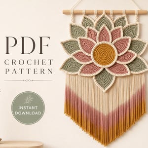 Radiant Lotus Rope Wall Hanging Pattern | Coiled Boho Floral Art Tutorial (PDF Download)