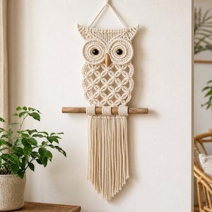 Macrame Owl Wall Hanging Pattern | Beginner Boho Home Decor (PDF Download)