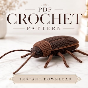 Crochet Cockroach Amigurumi Pattern PDF - Instant Download Realistic Bug Toy