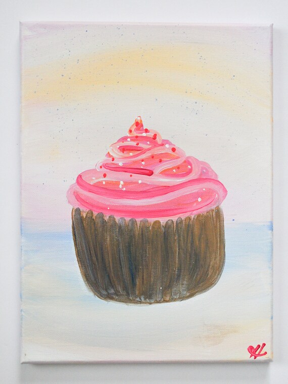 Cupcake Acrylic Painting Etsy