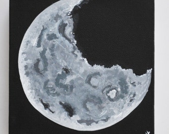 Peinture acrylique lune