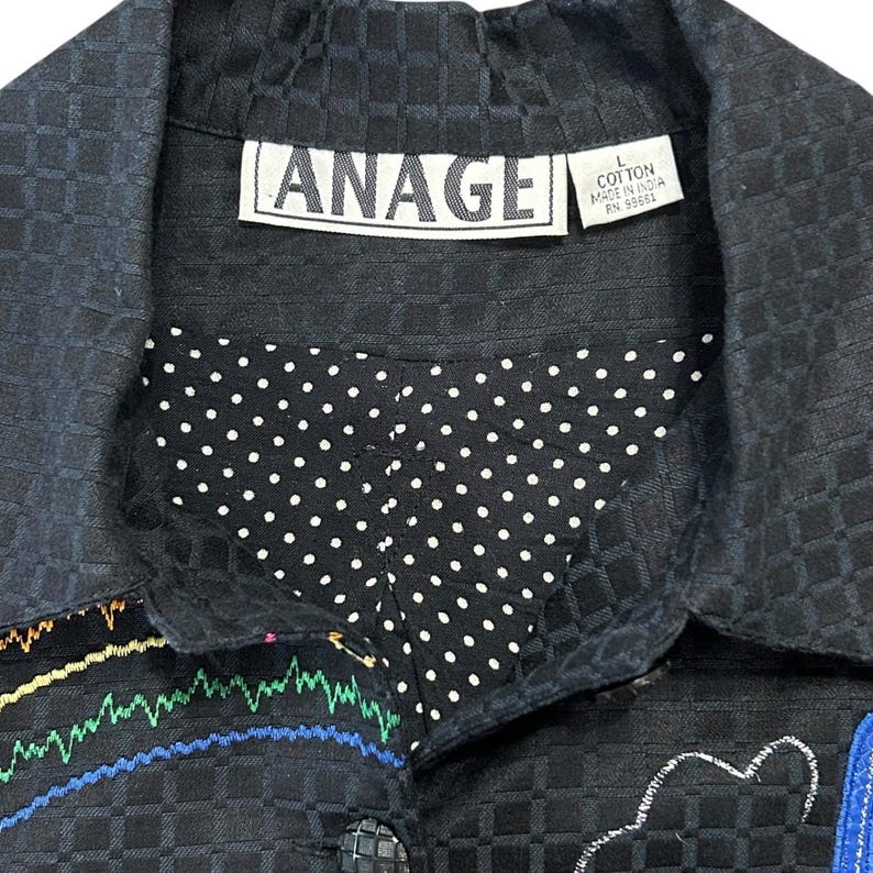 Vintage Anage Embroidered NYC Skyline Jacket Wearable Art Whimsical - Etsy