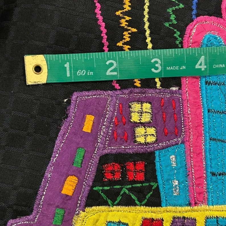 Vintage Anage Embroidered NYC Skyline Jacket Wearable Art Whimsical - Etsy