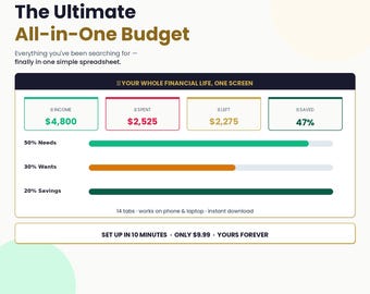 All-in-One Budget Spreadsheet | AI Money Coach, Expense Tracker (Google Sheets)