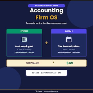 Accounting Firm Bundle Google Sheets | Bookkeeping + Tax Season Practice Management System for Bookkeepers, CPAs, EAs | Client & Return Prof
