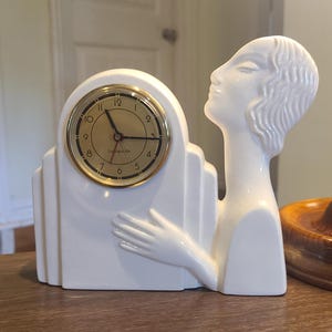 Sarsaparilla Deco Designs デスククロック　アールデコ Sarsaparilla Clock - Etsy