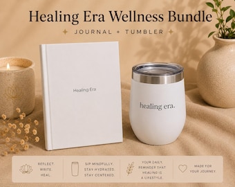 Healing Era Journal and Tumbler Bundle | Wellness, Mindfulness, Gratitude Practice