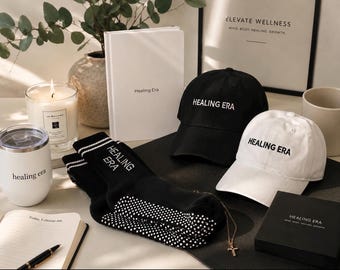 Healing Era Wellness Bundle: Journal, Tumbler, Socks, Hat | Self-Care Set