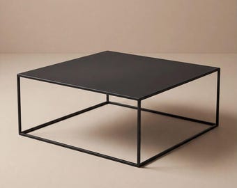 Handcrafted Steel Coffee Table, Minimalist Modern Living Room Furniture