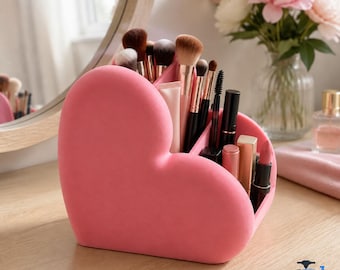Heart-Shaped Makeup Organiser, 3D-Printed Vanity Storage