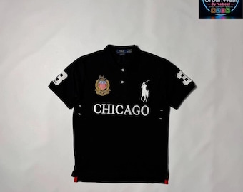 Ralph Lauren Polo T-Shirt Chicago USA #3 Big Pony | Luxury PRL Embroidered Cotton Tee | Chief Keef Inspired Streetwear Shirt
