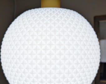 3D Printed Diamond Pendant Lamp – Geometric Sphere Hanging Light, Modern Orb Accent (9 inch)