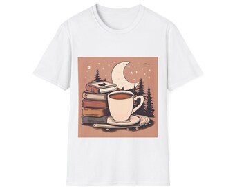 Sweatshirt met boekenprint, comfortabele kleding voor lezers, literair design in cottagecore-stijl.