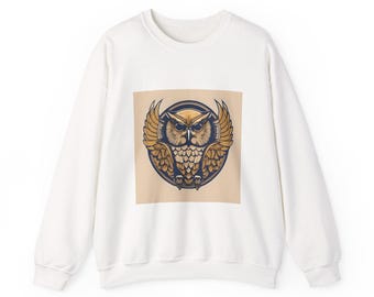 Vintage Owl College Badge Sweatshirt, Literary Apparel, Bookish Crewneck