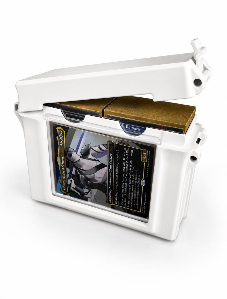 MTG Deck Box Slim, Commander Deck Box, TCG Card Storage Box, Trading Card Case, Magic The Gathering Deck Holder, Card Organizer White