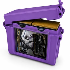MTG Deck Box Slim, Commander Deck Box, TCG Card Storage Box, Trading Card Case, Magic The Gathering Deck Holder, Card Organizer Purple