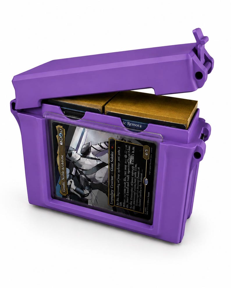 MTG Deck Box Slim, Commander Deck Box, TCG Card Storage Box, Trading Card Case, Magic The Gathering Deck Holder, Card Organizer Purple