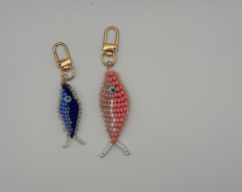 Beaded Fish Keychain