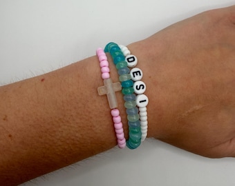 Three beaded bracelet