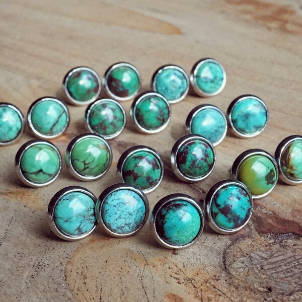 Turquoise Stud Earrings, Surgical Steel Stud Earrings, Stainless Steel, Turquoise Studs, Turquoise Earrings, Stud Earrings, Turquoise, Gift