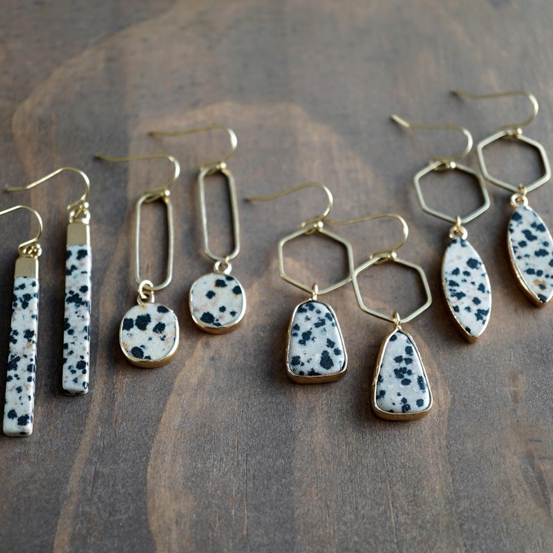 •IMPERIAL JASPER STICK• silver dangle earrings