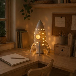 rocket lamp stl, rocket night light, space rocket stl, 3d print rocket, printable lamp, led lamp stl, instant download stl, rocket file stl