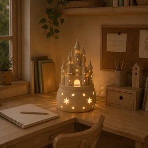 castle lamp stl, fairy castle, 3D lamp stl, night light stl, LED lamp stl, printable lamp, instant download stl, 3D print file
