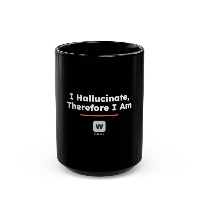 I Hallucinate Therefore I Am, AI Philosophy Black Mug, Funny Descartes Programmer Coffee Cup, Geeky ML Gift image 9