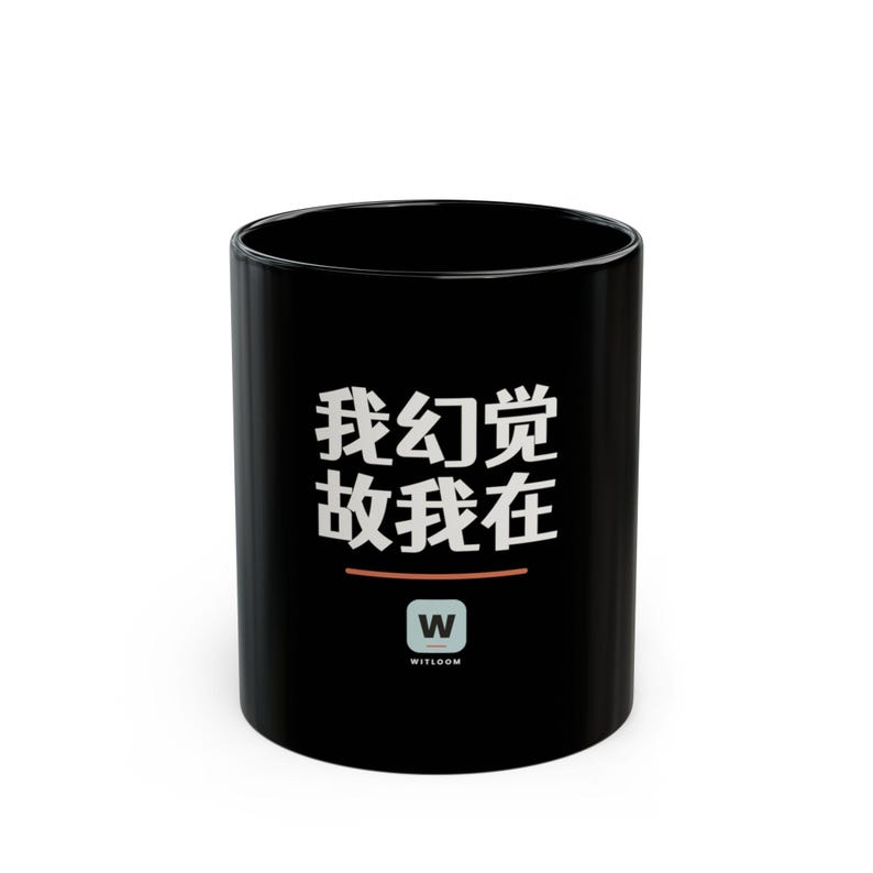 我幻觉 故我在 I Hallucinate Therefore I Am Funny AI Geek Descartes Minimalist Mug Gift image 1