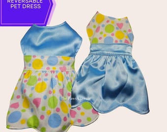 Blue Petal Polkadot Dress - Small (Short Skirt)