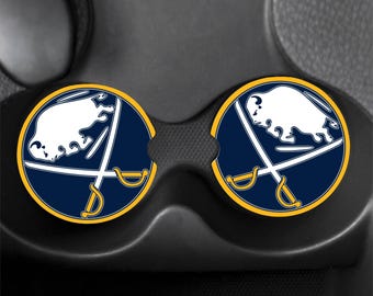 Ensemble de sous-verres de voiture Buffalo Sabres NHL – Verres en liège et MDF personnalisables, cadeau pour mère, père, frère, sœur, Noël ou anniversaire