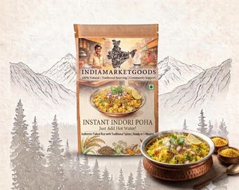 Preparato istantaneo per Poha Indori Basta aggiungere acqua Preparato per la colazione a base di riso appiattito indiano Pauwa Pohay