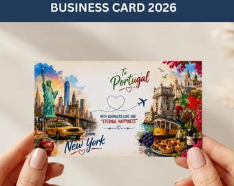Modello di biglietto da visita per la Convention Internazionale 2026, Biglietto da visita "Felicità Eterna", Regalo speciale personalizzato per i delegati