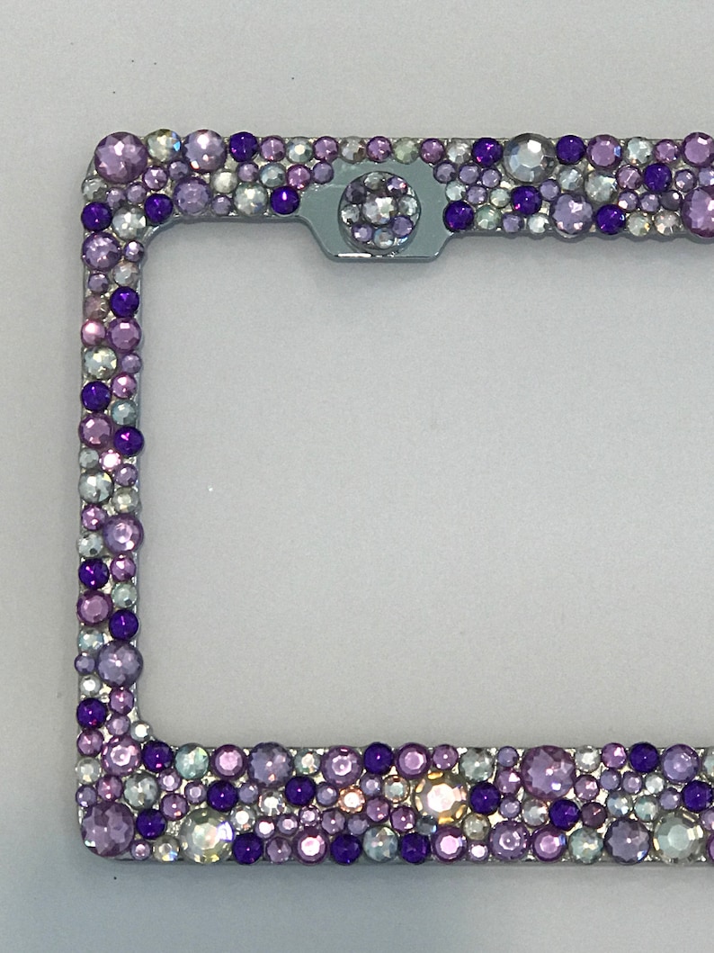 Purple Bling Rhinestone Crystal License Plate Frame SPARKLY Etsy