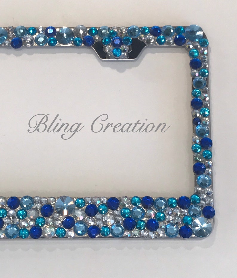 Blue Bling Rhinestone Crystal License Plate Frame SPARKLY Etsy