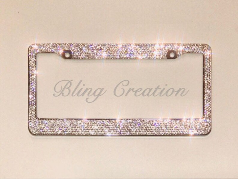 Bling Rhinestone Crystal PLASTIC License Plate Frame Etsy