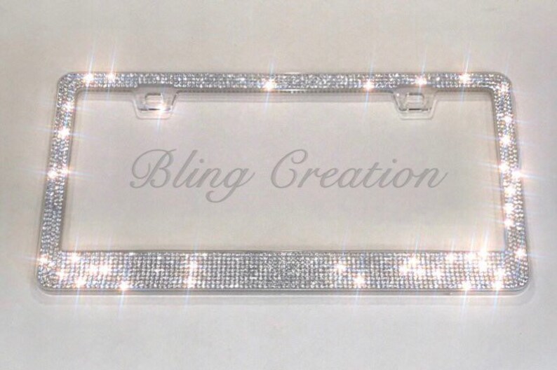 Bling Rhinestone Crystal PLASTIC License Plate Frame Etsy
